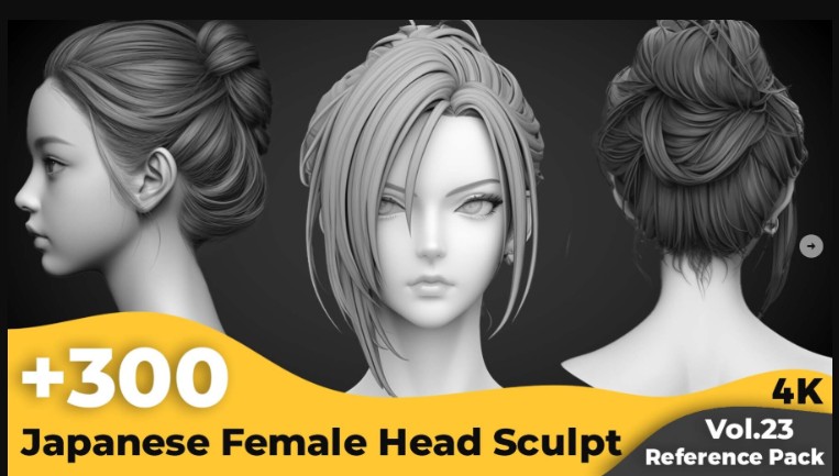 Artstation – +300 Japanese Female Head Sculpt Reference Images(4k)