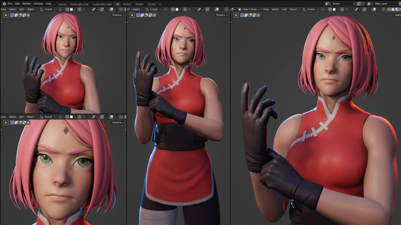 Gumroad – Sakura Haruno – Character Creation in Blender